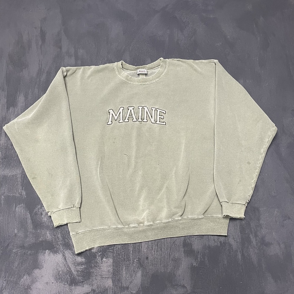 Vintage Embroidered Sweatshirt Men XL Green 1990s Anvil